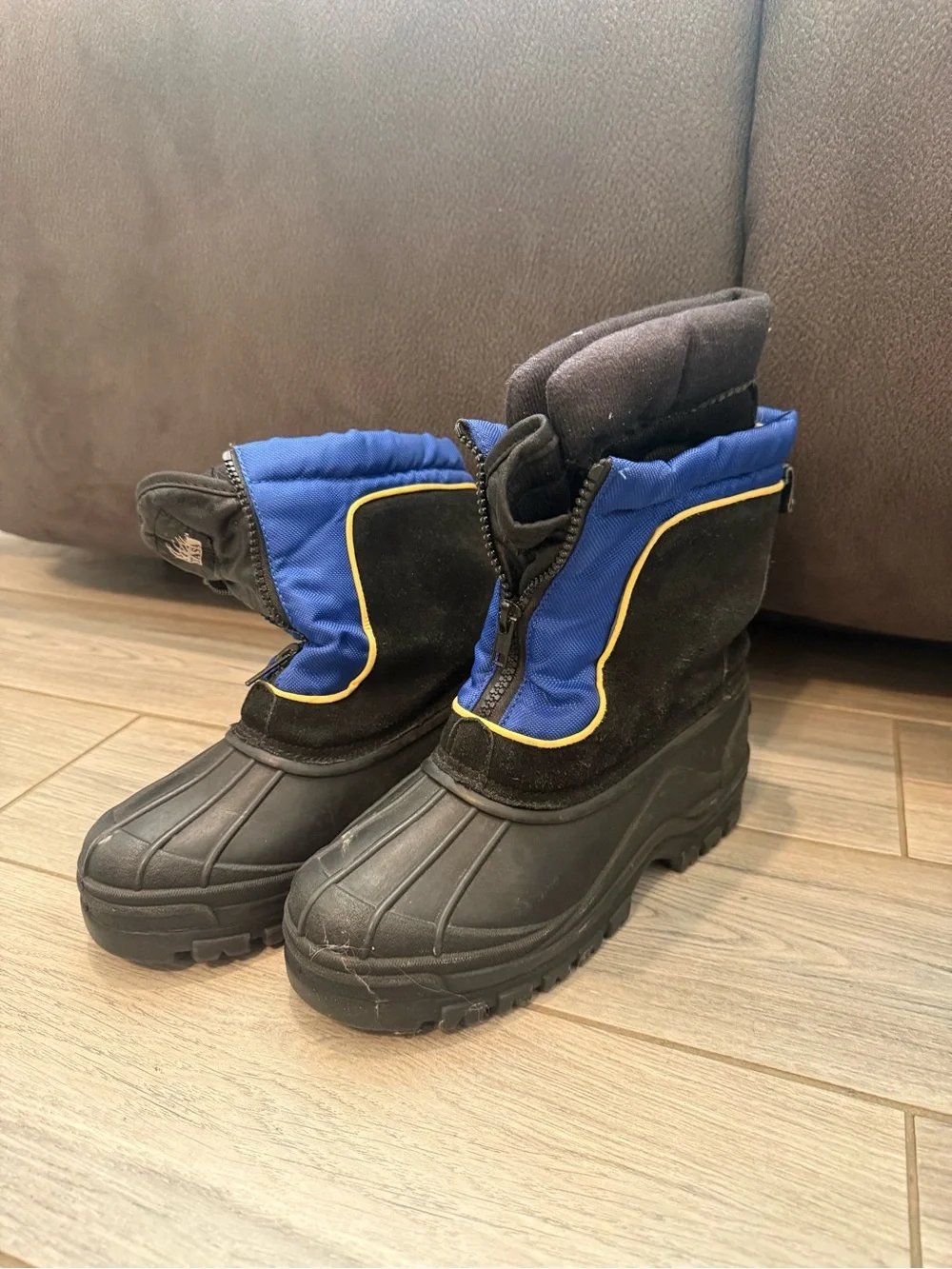Kids Black and Blue Winter Snow Boots - Unbranded